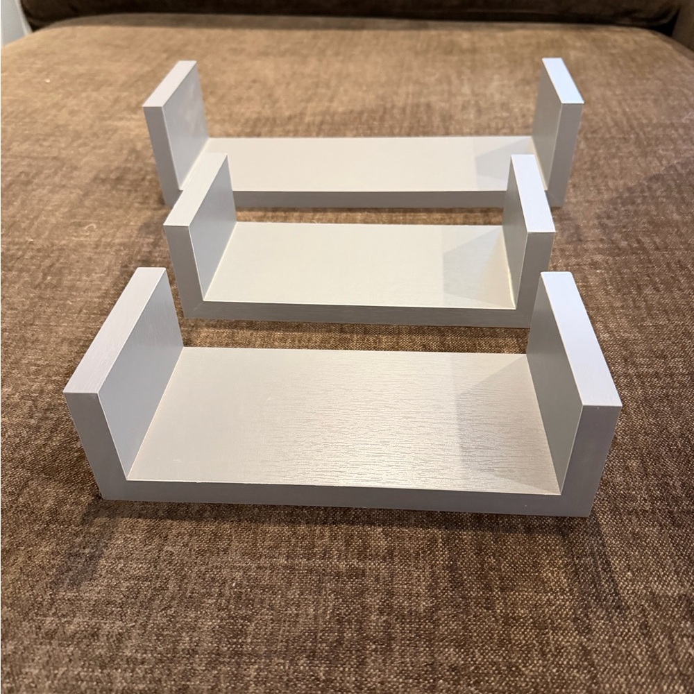 Gray Decorative Wall Shelves / Floating Shelves - Set of 3